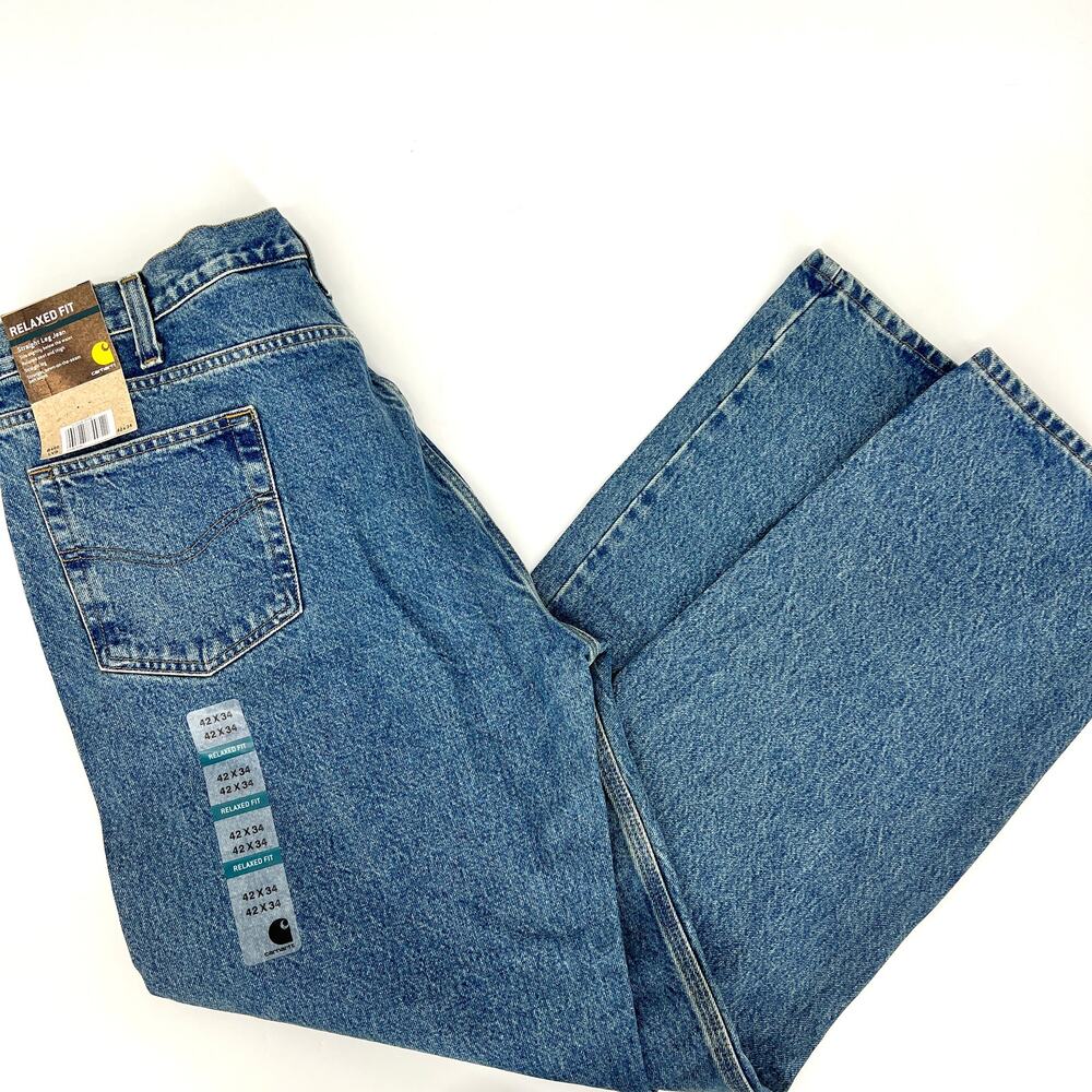 Carhartt Mens Relaxed Fit Style No. 8460 Straight Leg Jeans Size 42 x 34 NEW